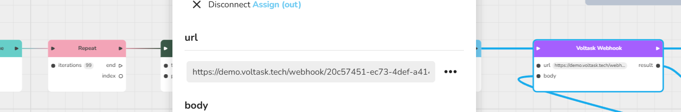 Voltask webhook url