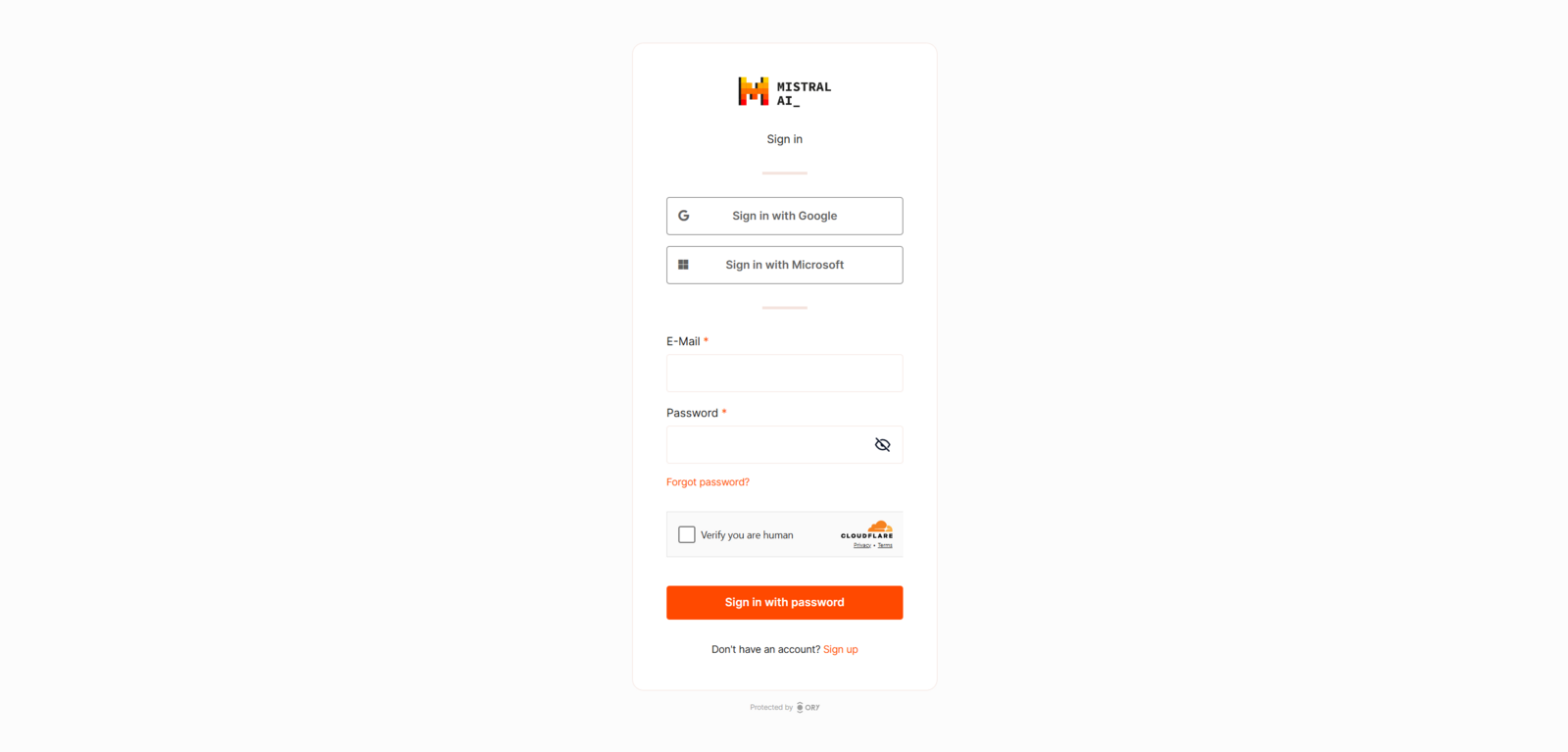 Mistral sign up