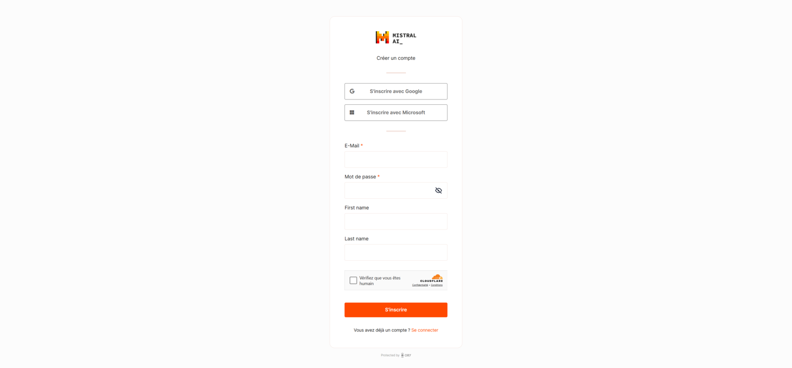 Mistral sign up