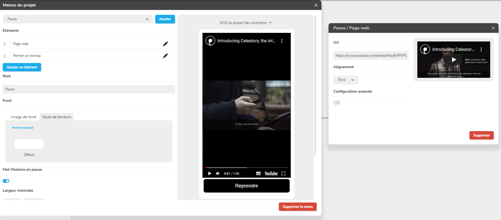 celestory webview element youtube