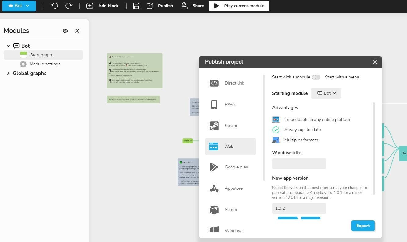 Export in HTML5