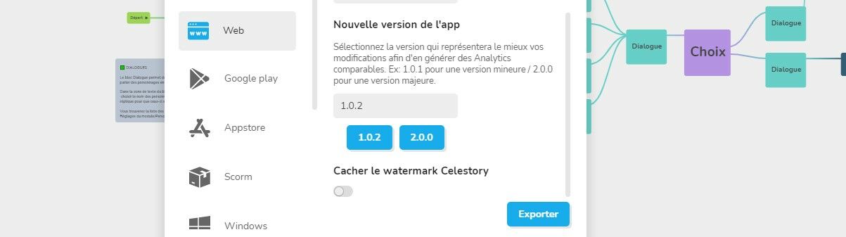 Version de l'app